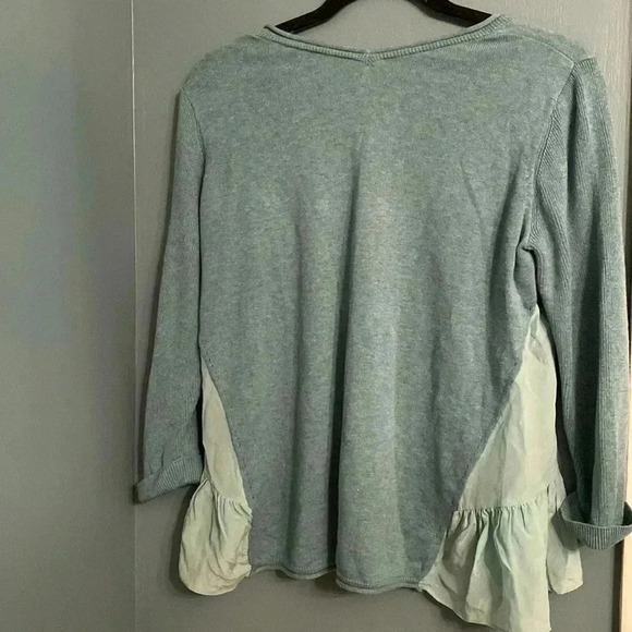 Wrap designed in London - teal cotton/silk women’s sweater size 4/6 - like new - Picture 6 of 6